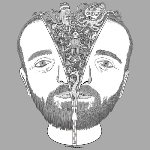 self-portrait created with doodles